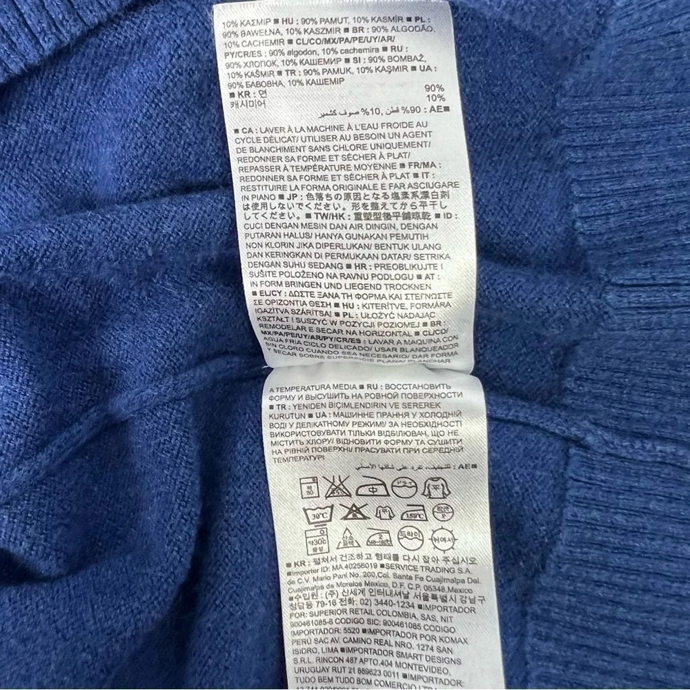 Banana Republic Men’s 1/4 Zip Sweater Sz XL Color Blue Mock Neck 10% Cashmere